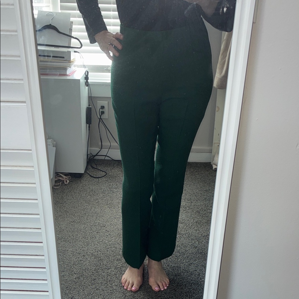 ANN MASHBURN Green Straight Leg Pants MEDIUM